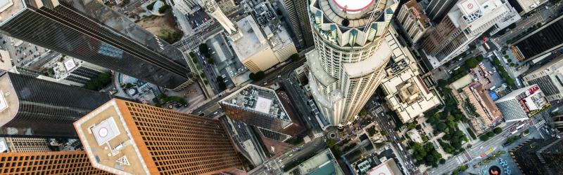 Overhead view of a skyline