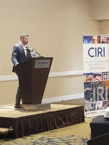 Keynote speaker Eric Goldstein (executive assistant director for cybersecurity, CISA) speaks at the 2024 CIRI Annual Meeting